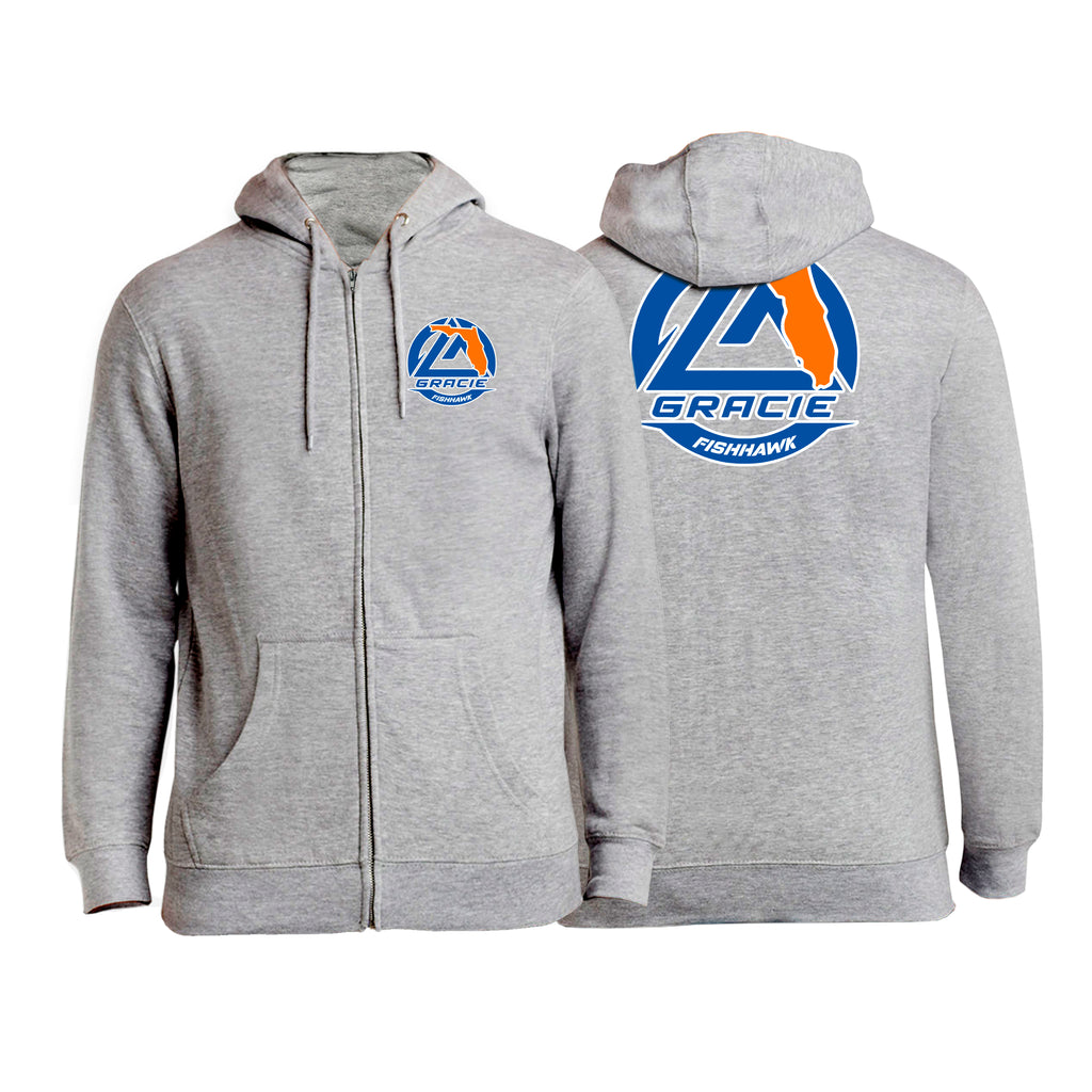 Gracie Fishhawk Jiu-Jitsu Academy Zip-Up Hoodies #8029 A