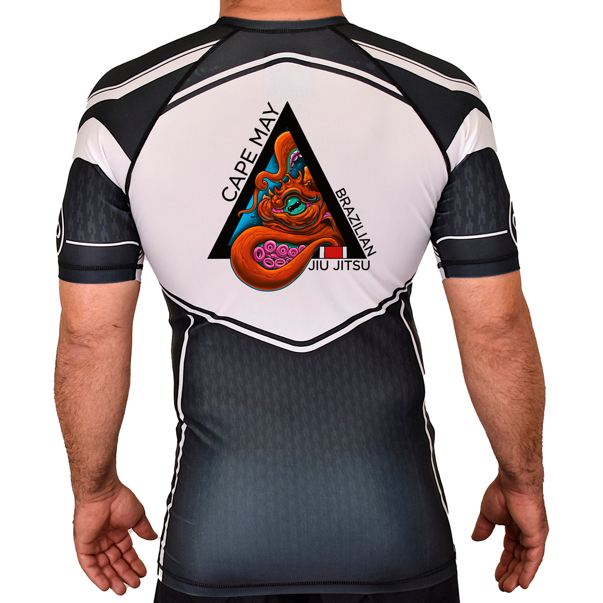 Cape May Brazilian Jiu Jitsu Academy Rash Guards Black/White #8030 A