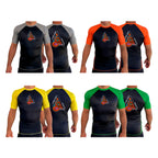 Cape May Brazilian Jiu Jitsu All Black Ranked Short Sleeve Rash Guards #8030 A