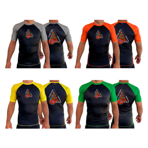 Cape May Brazilian Jiu Jitsu All Black Ranked Short Sleeve Rash Guards #8030 A