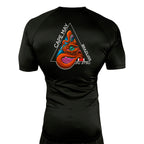 Cape May Brazilian Jiu Jitsu All Black Custom Rash Guards Short Sleeves #8030 A