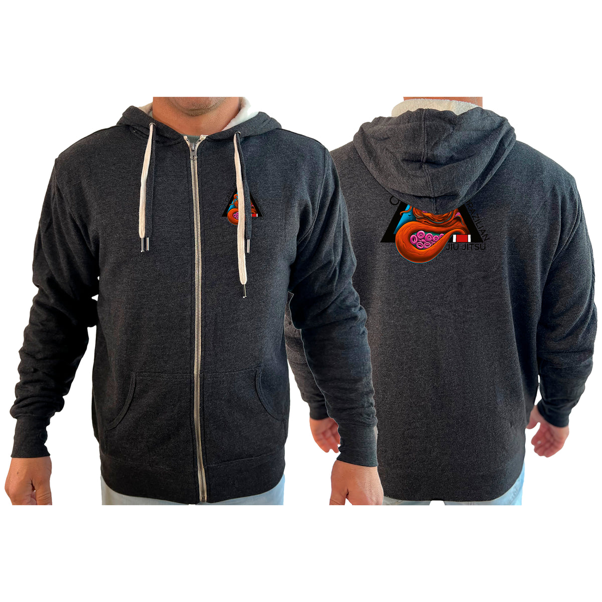 Cape May Brazilian Jiu Jitsu Academy Sherpa Lined Zip-Up Hoodie #8030 A