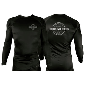 Buddies Over Bullies All Black Custom Rash Guards Long Sleeves #8031 A