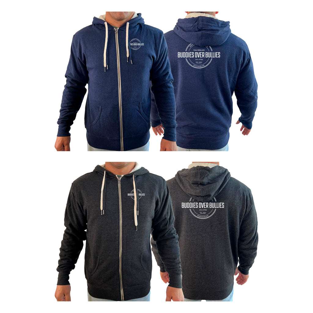Buddies Over Bullies Academy Sherpa Lined Zip-Up Hoodie #8031 A