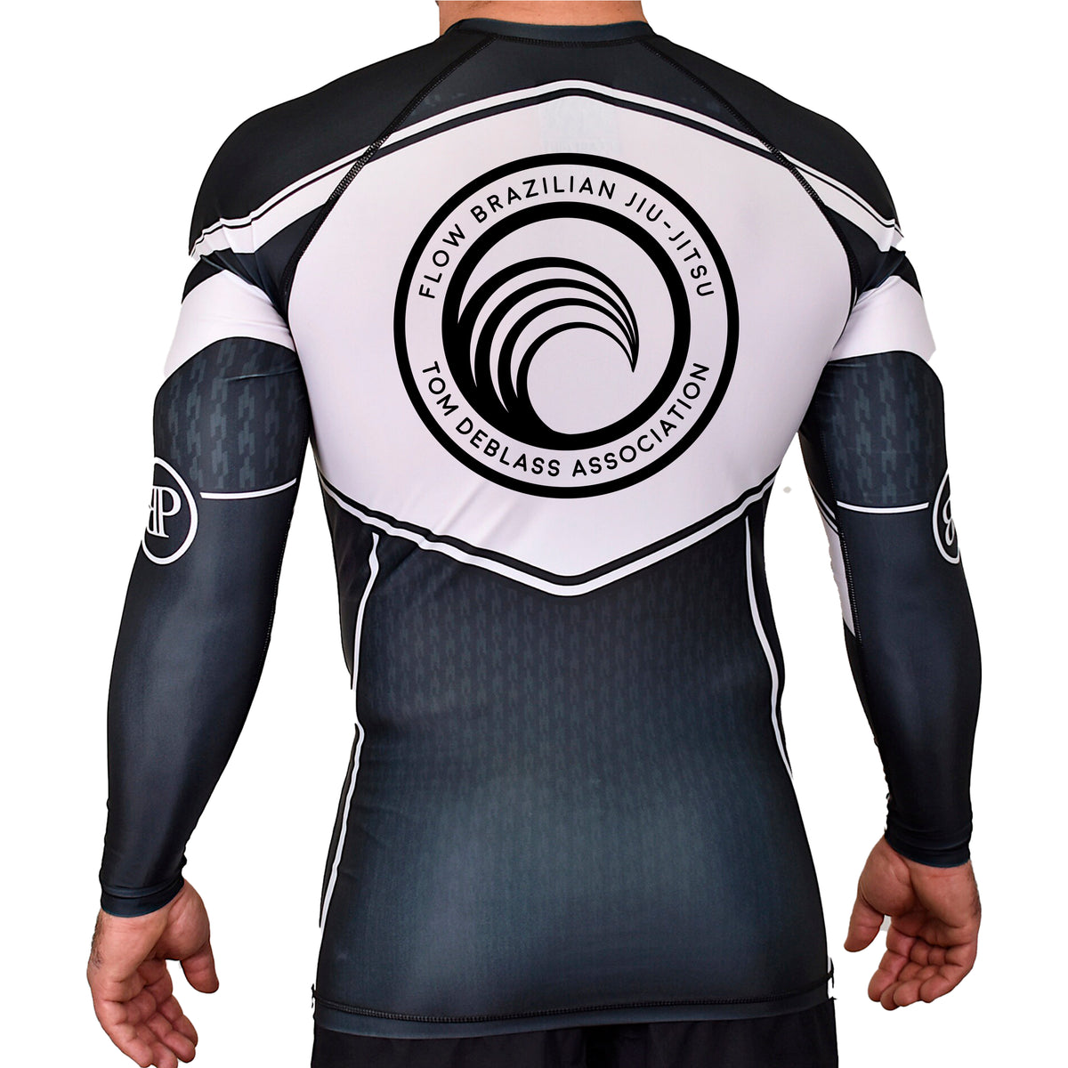 Flow BJJ Academy Rash Guards Black/White #8032 A