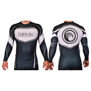 Flow BJJ Academy Rash Guards Black/White #8032 A