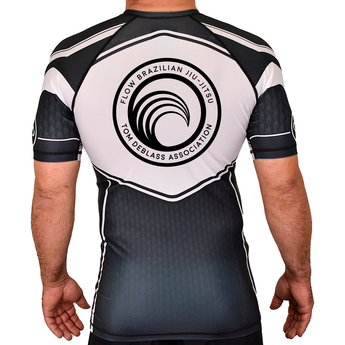 Flow BJJ Academy Rash Guards Black/White #8032 A
