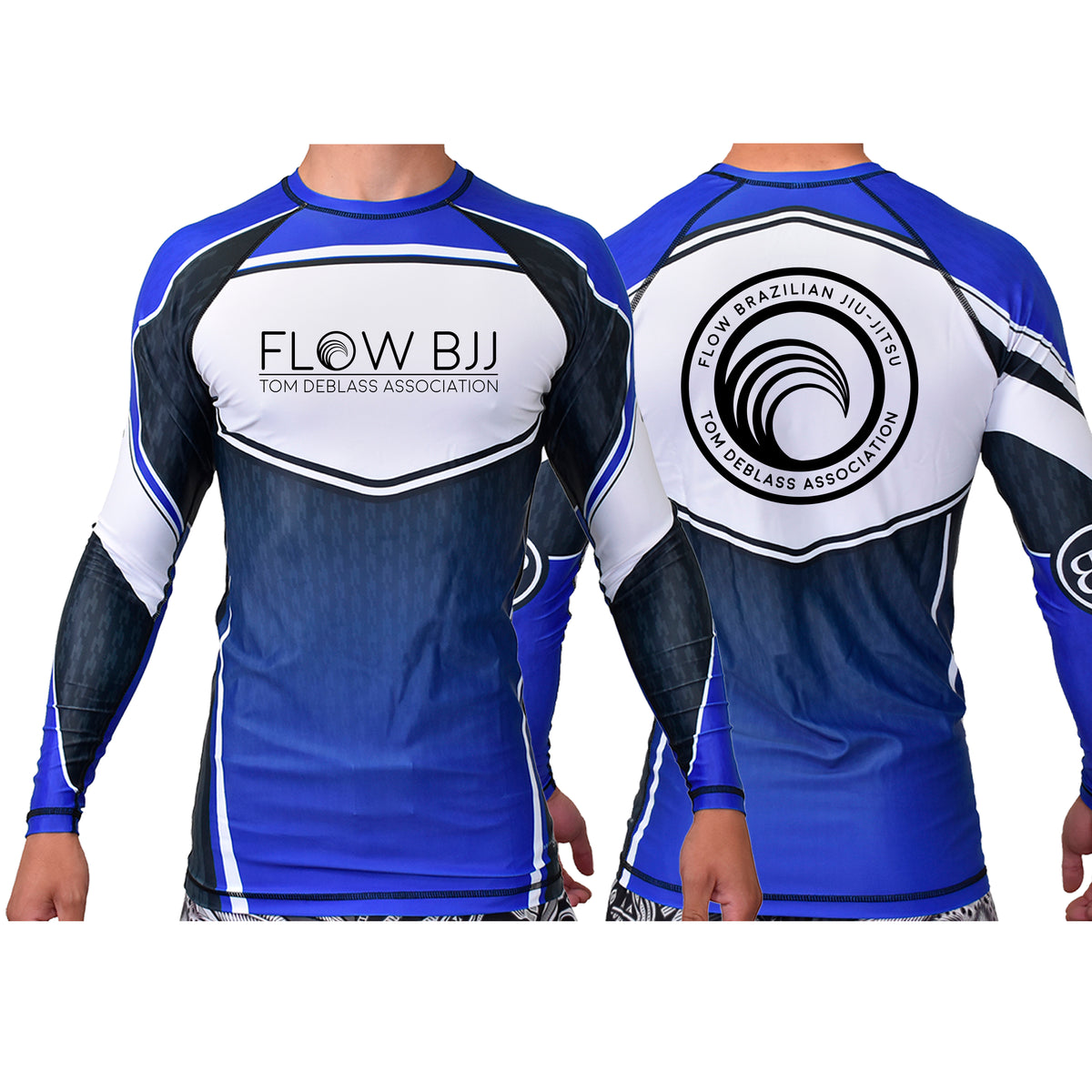 Flow BJJ Academy Ranked Long Sleeve Rash Guards #8032 A