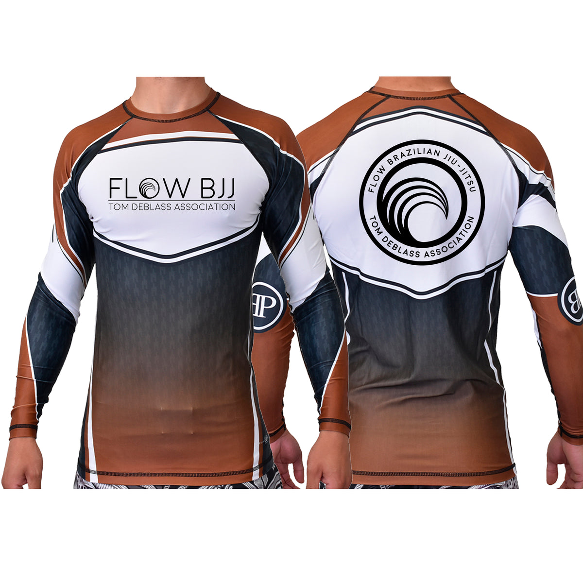 Flow BJJ Academy Ranked Long Sleeve Rash Guards #8032 A