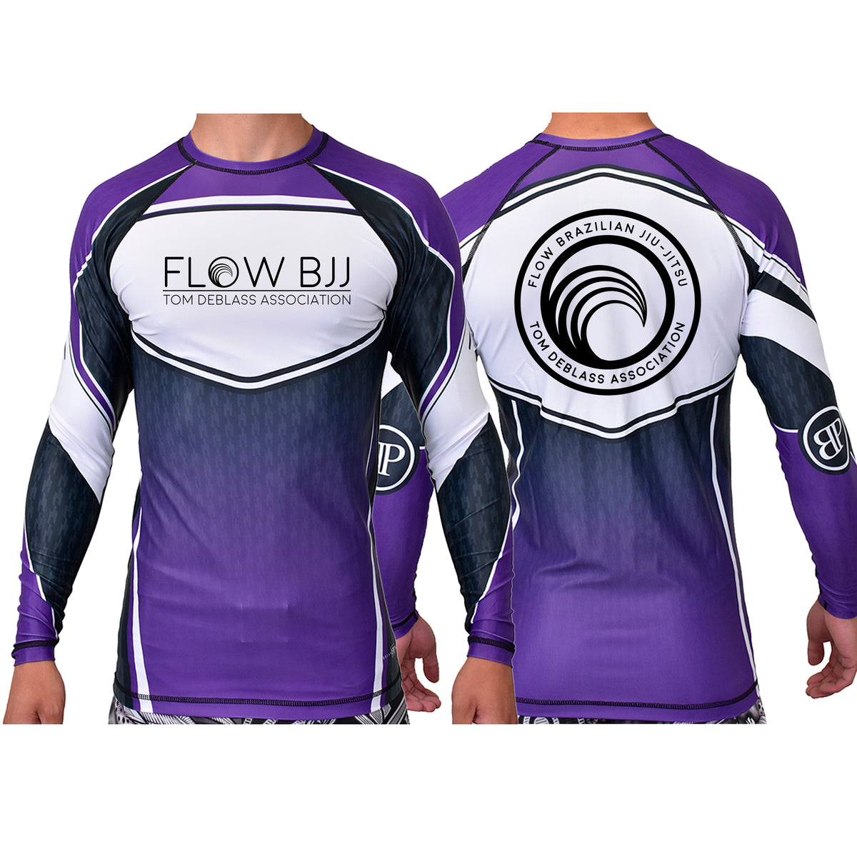 Flow BJJ Academy Ranked Long Sleeve Rash Guards #8032 A