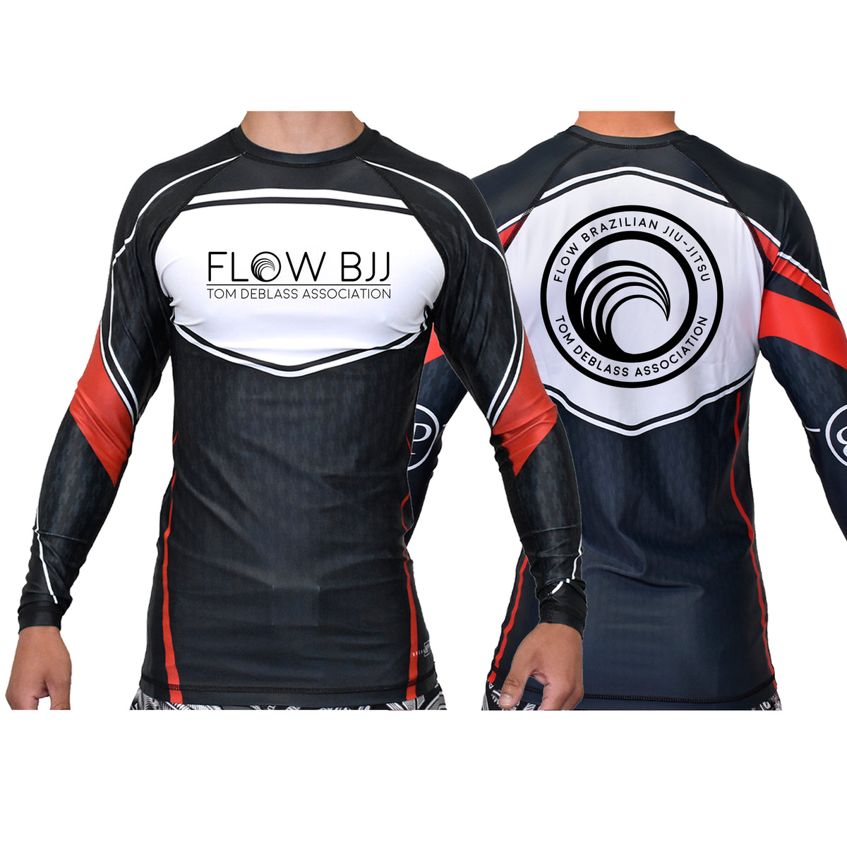 Flow BJJ Academy Ranked Long Sleeve Rash Guards #8032 A