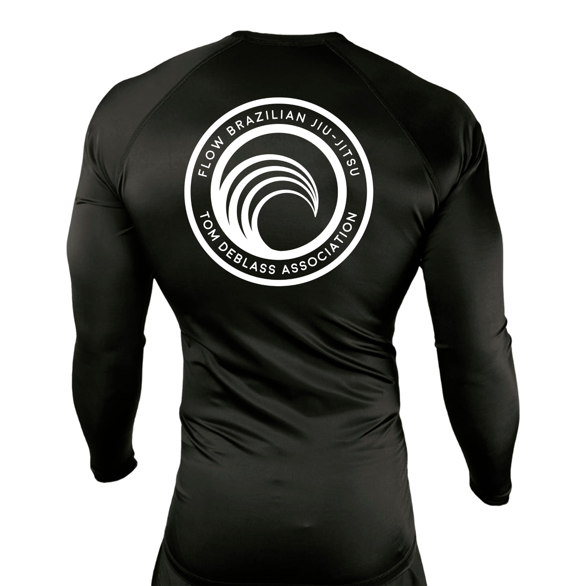 Flow BJJ All Black Custom Rash Guards Long Sleeves #8032 A