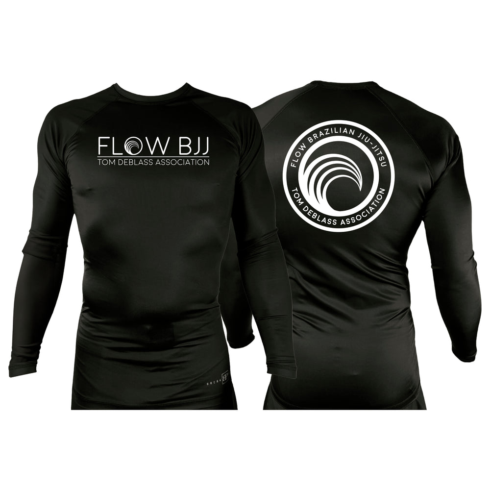 Flow Rider Rash Guard Flow BJJ All Black Custom Rash Guards Long Sleeves #8032 A - Break Point FC