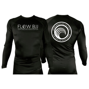 Flow BJJ All Black Custom Rash Guards Long Sleeves #8032 A