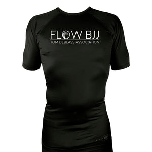 Flow BJJ All Black Custom Rash Guards Short Sleeves #8032 A
