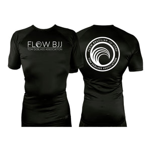 Flow BJJ All Black Custom Rash Guards Short Sleeves #8032 A