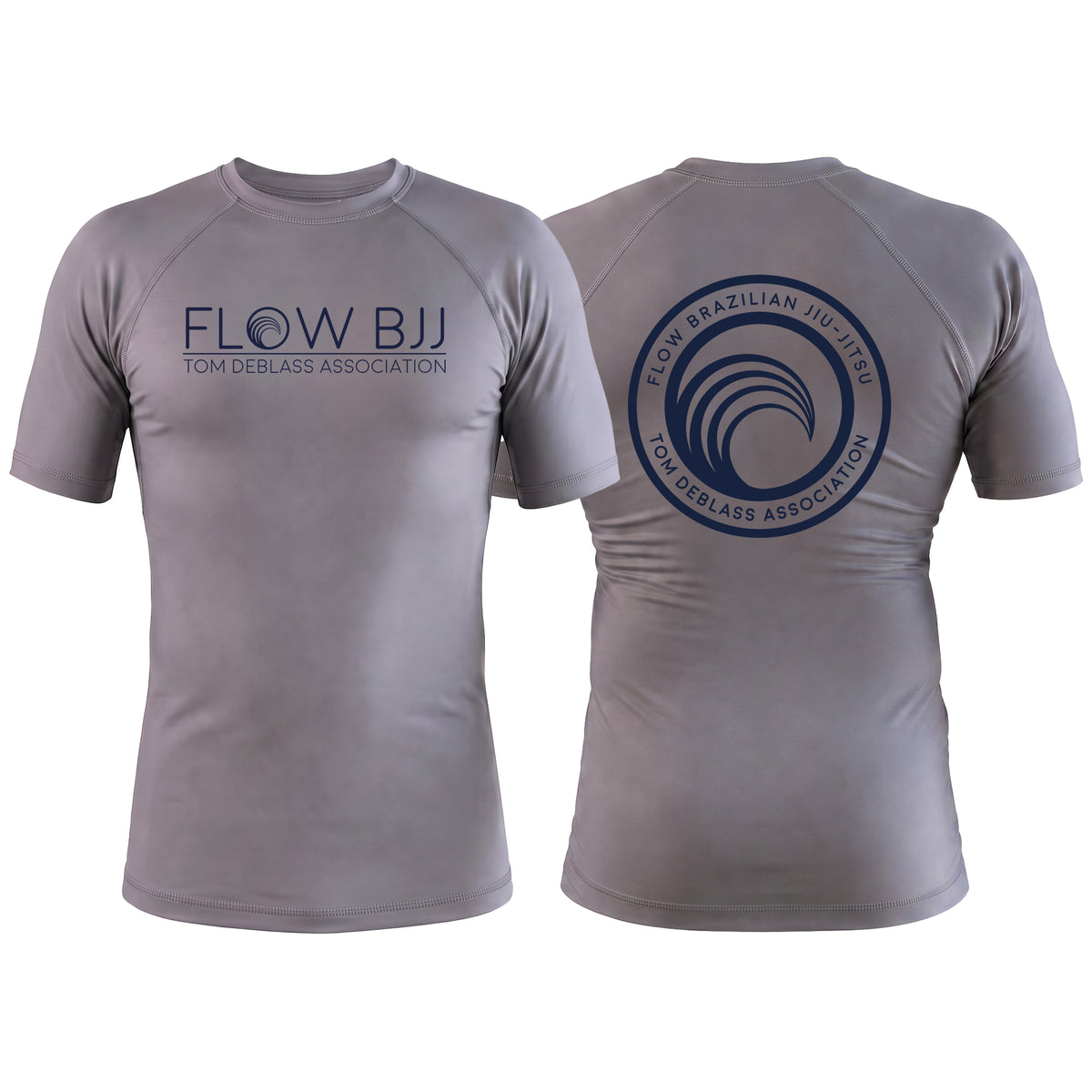 Flow BJJ Gray Custom Rash Guards Short Sleeve #8032 A