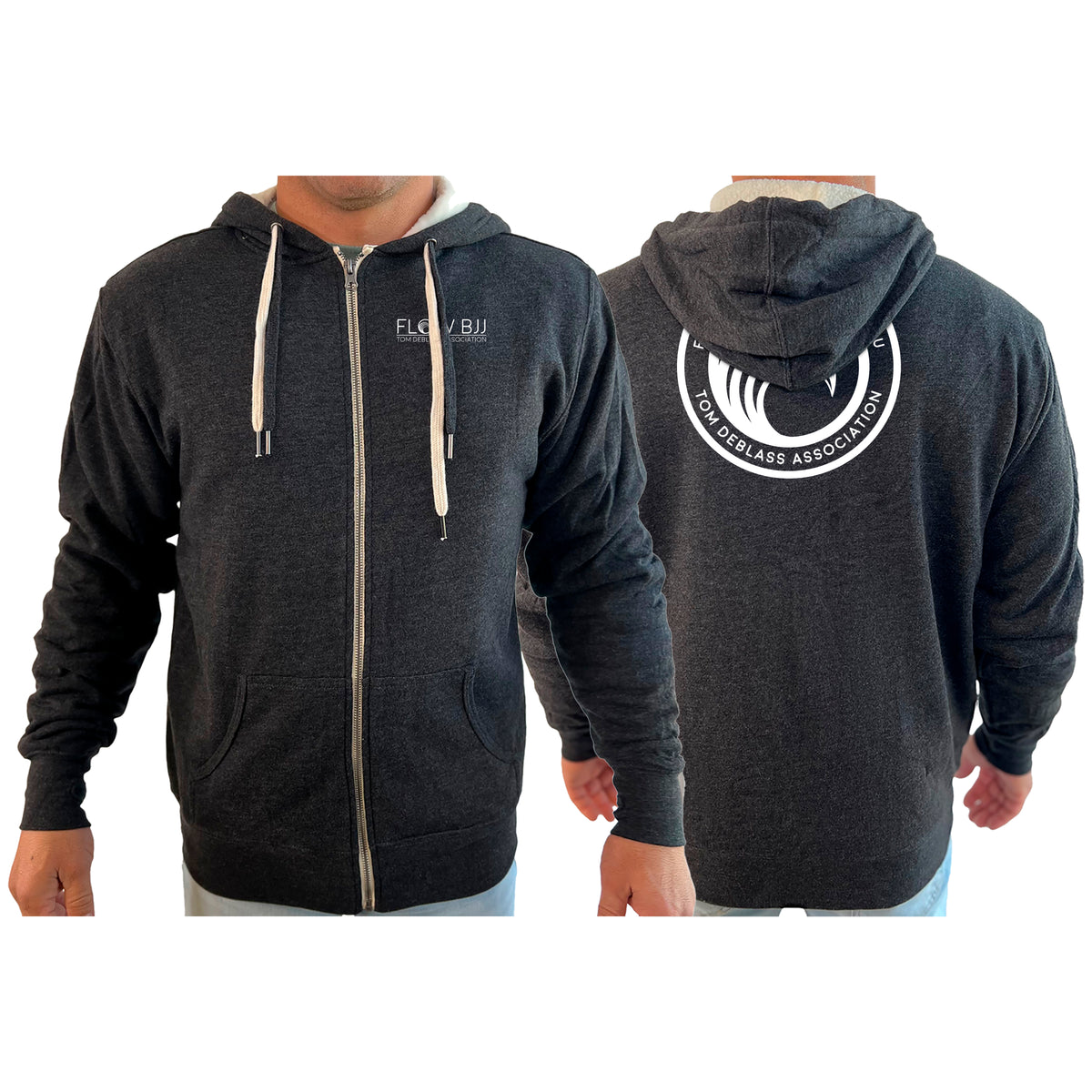 Flow BJJ Academy Sherpa Lined Zip-Up Hoodie #8032 B