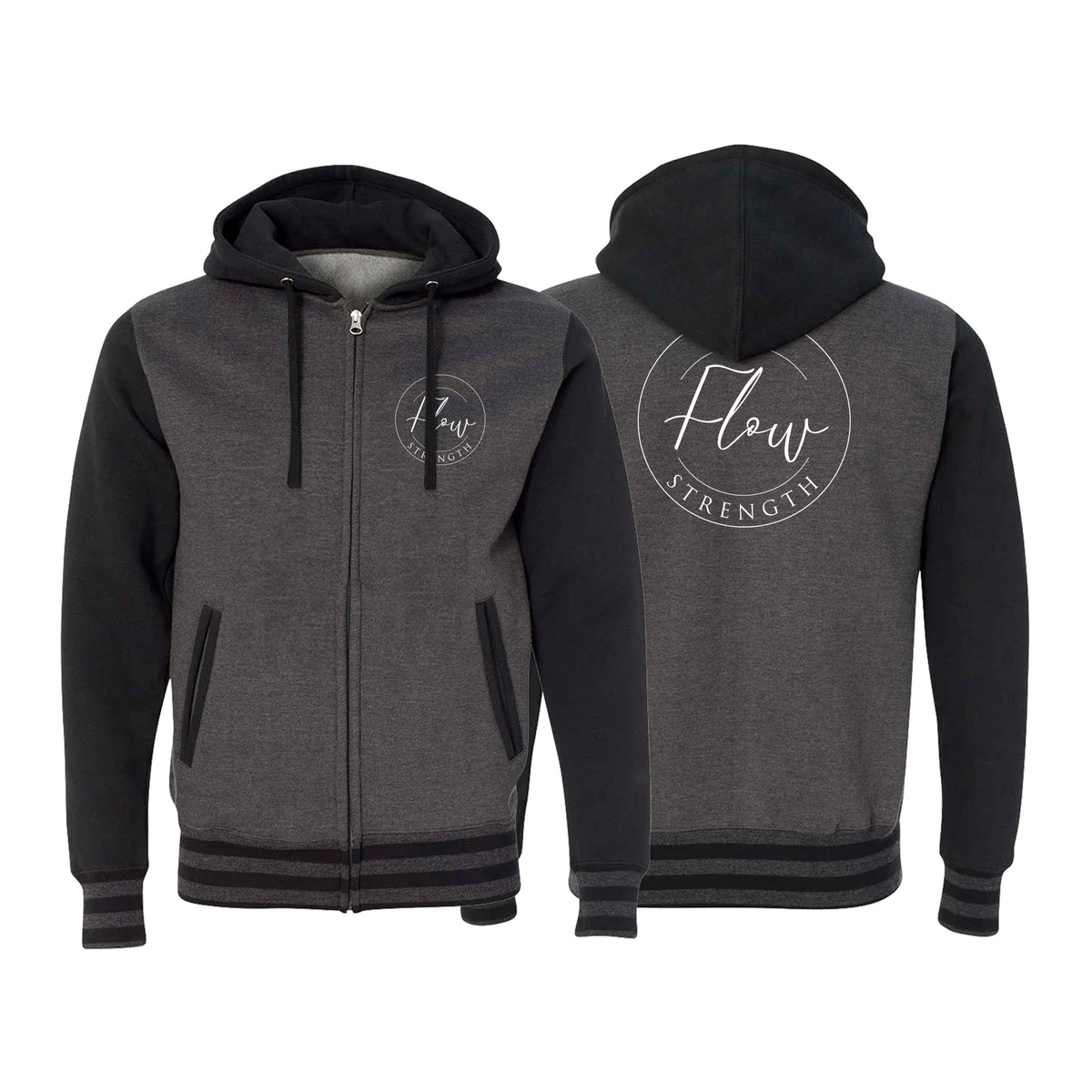 Flow Strength Academy Varsity Zip-Up Hoodies #8032 D