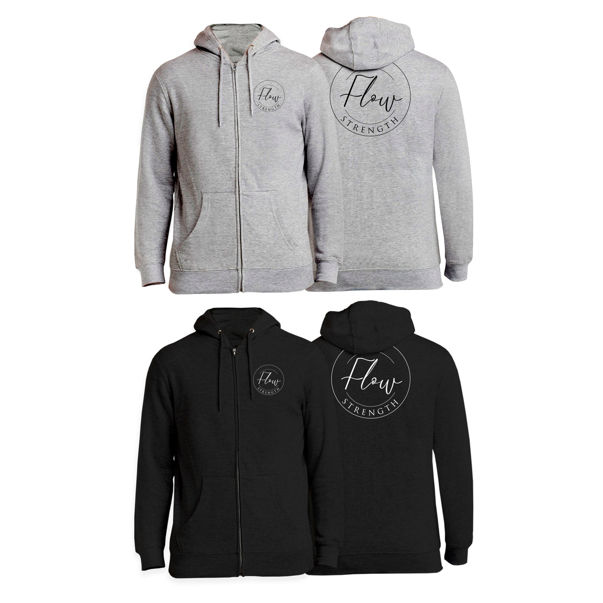 Flow Strength Academy Zip-Up Hoodies #8032 D