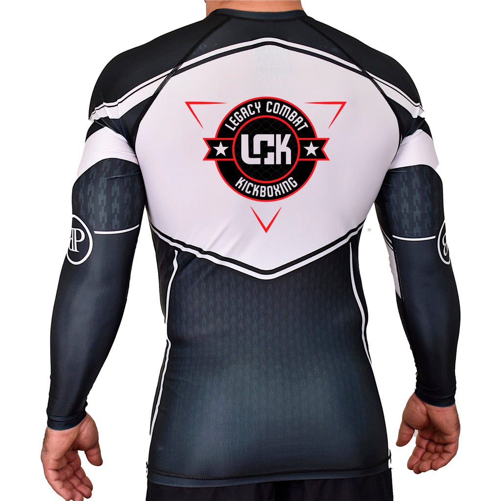 Legacy Martial Arts & Fitness Academy Rash Guards Black/White #8033 A