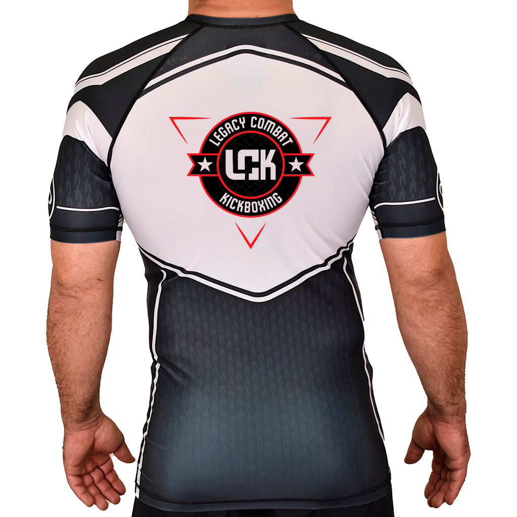 Legacy Martial Arts & Fitness Academy Rash Guards Black/White #8033 A