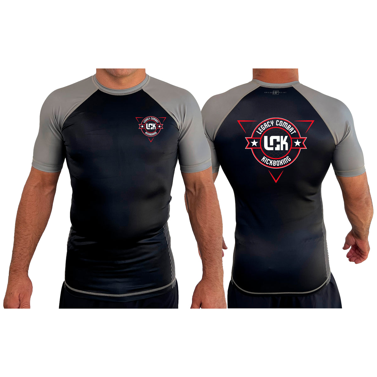 Legacy Martial Arts & Fitness All Black Ranked Short Sleeve Rash Guards #8033 A
