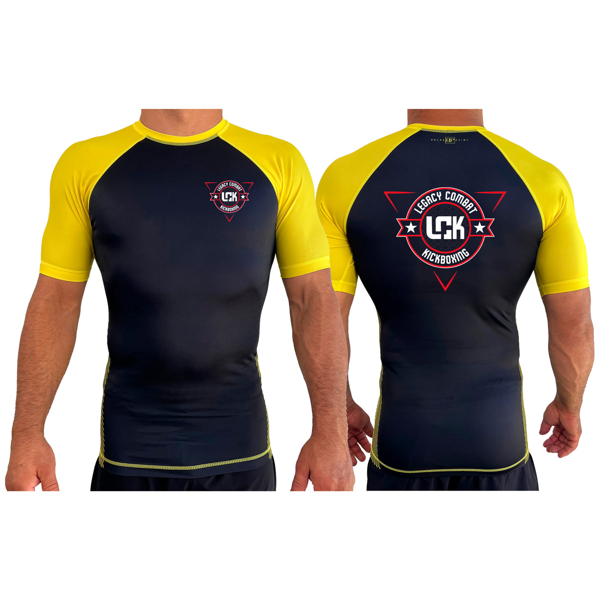 Legacy Martial Arts & Fitness All Black Ranked Short Sleeve Rash Guards #8033 A
