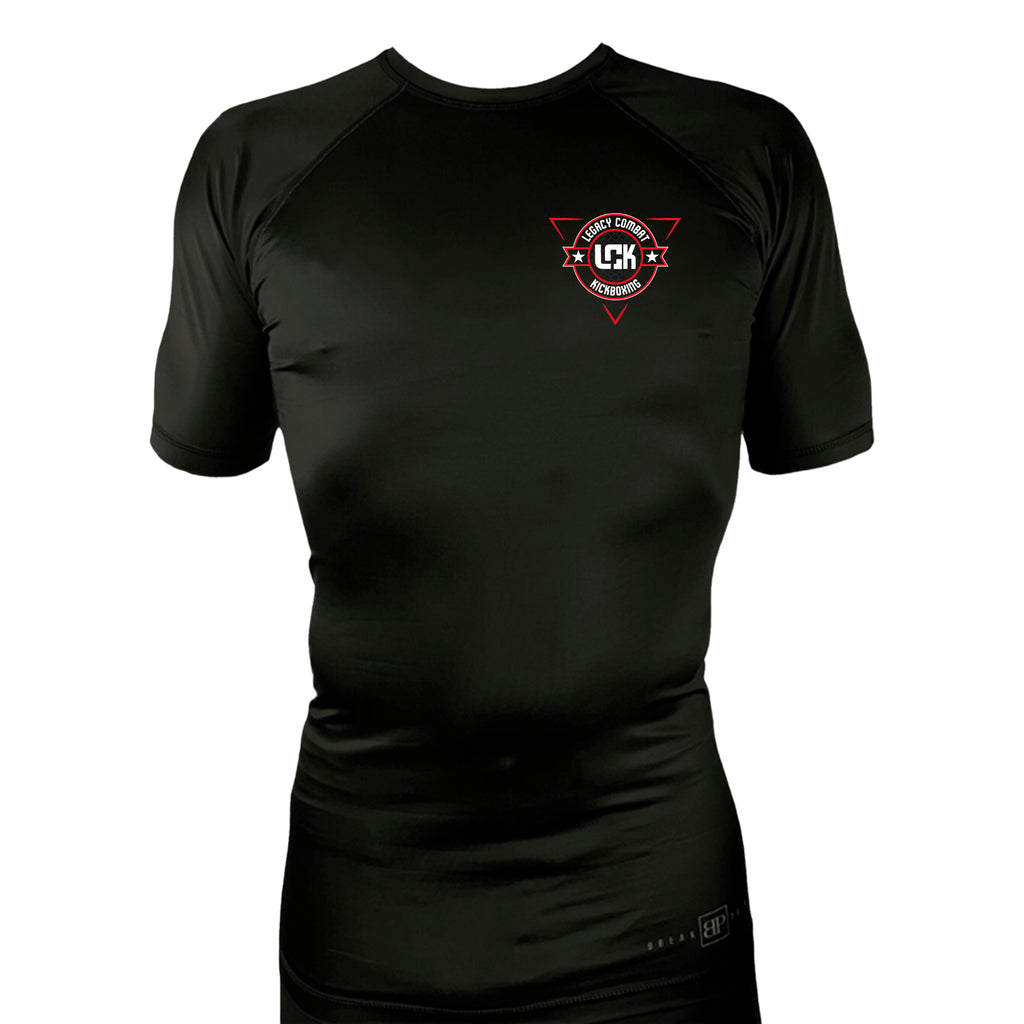 Legacy Martial Arts & Fitness All Black Custom Rash Guards Short Sleeves #8033 A