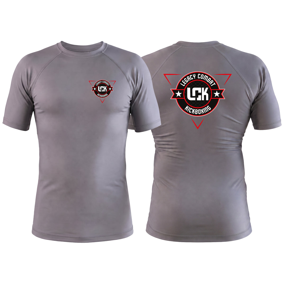 Legacy Martial Arts & Fitness Gray Custom Rash Guards Short Sleeve #8033 A