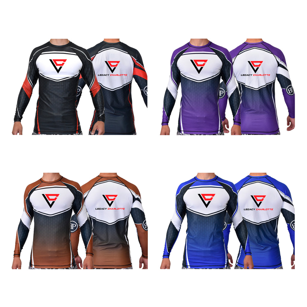 Legacy Martial Arts & Fitness Academy Ranked Long Sleeve Rash Guards #8033 B