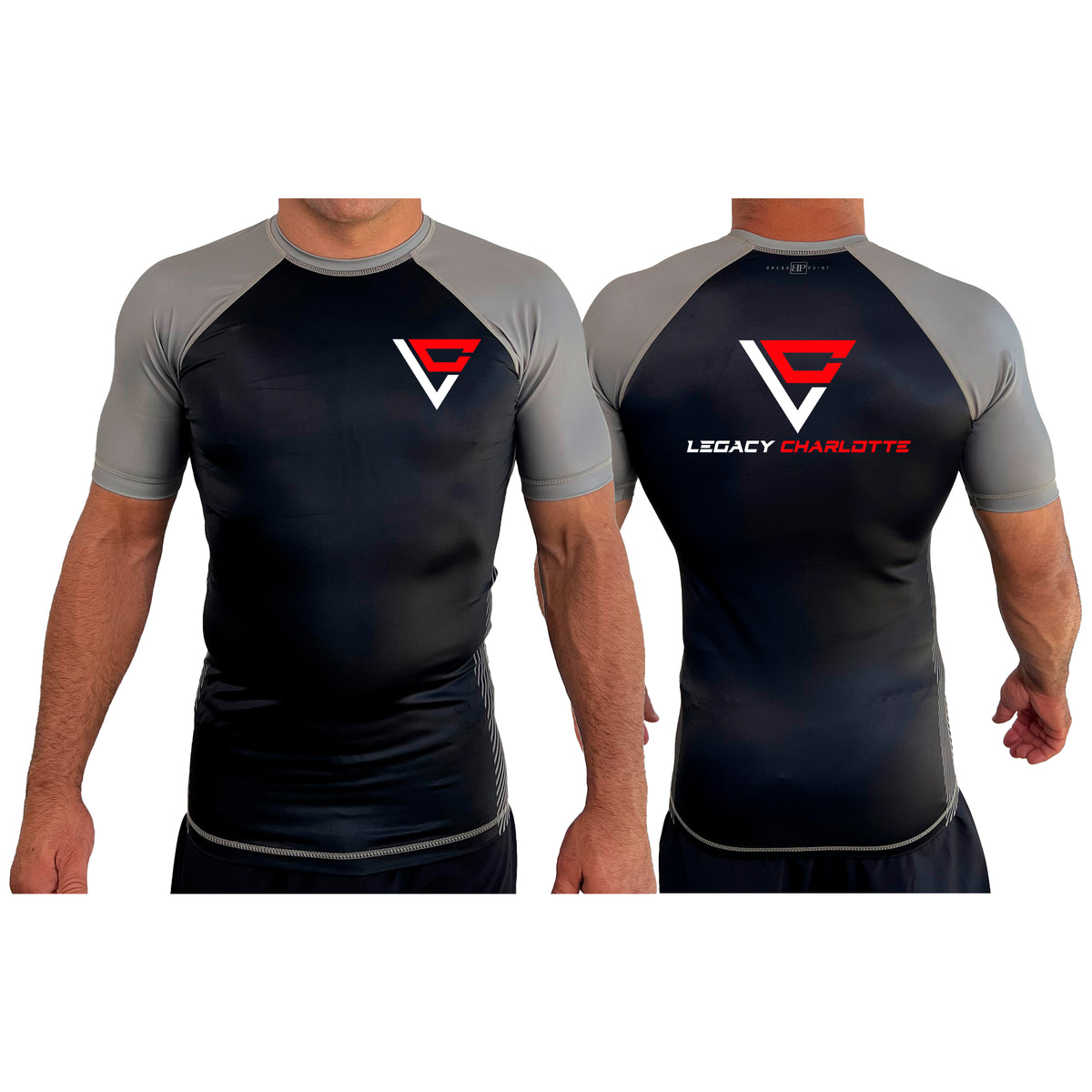 Legacy Martial Arts & Fitness All Black Ranked Short Sleeve Rash Guards #8033 B