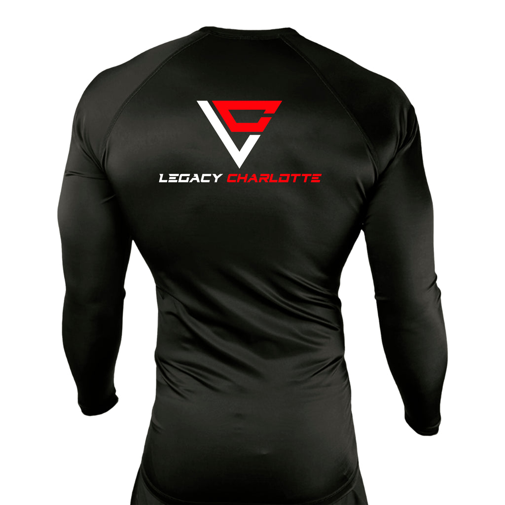 Legacy Martial Arts & Fitness All Black Custom Rash Guards Long Sleeves #8033 B