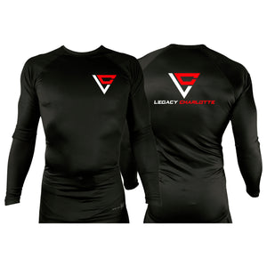 Legacy Martial Arts & Fitness All Black Custom Rash Guards Long Sleeves #8033 B