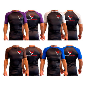 Legacy Martial Arts & Fitness All Black Ranked Short Sleeve Rash Guards #8033 B