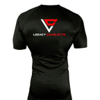 Legacy Martial Arts & Fitness All Black Custom Rash Guards Short Sleeves #8033 B
