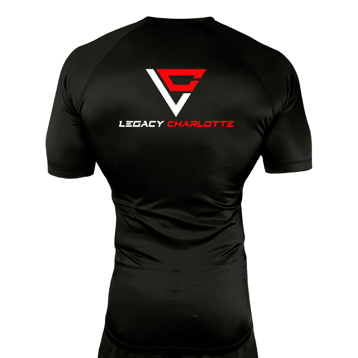 Legacy Martial Arts & Fitness All Black Custom Rash Guards Short Sleeves #8033 B