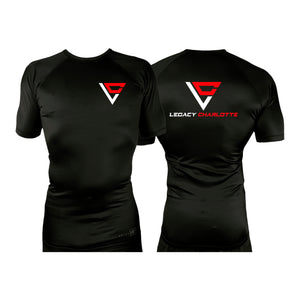 Legacy Martial Arts & Fitness All Black Custom Rash Guards Short Sleeves #8033 B