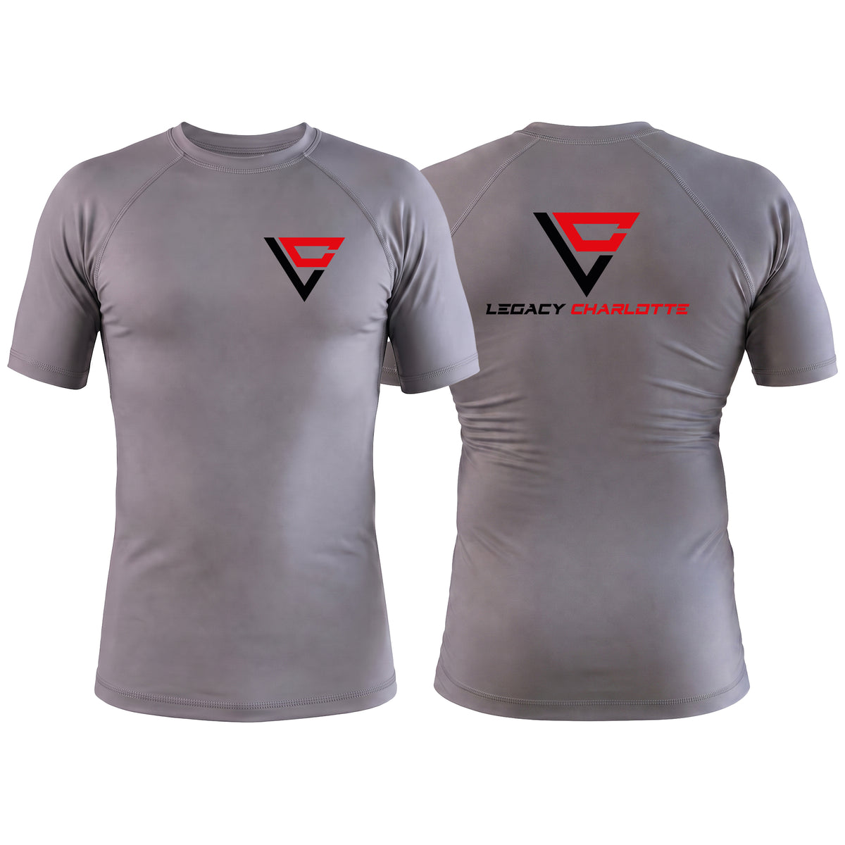Legacy Martial Arts & Fitness Gray Custom Rash Guards Short Sleeve #8033 B