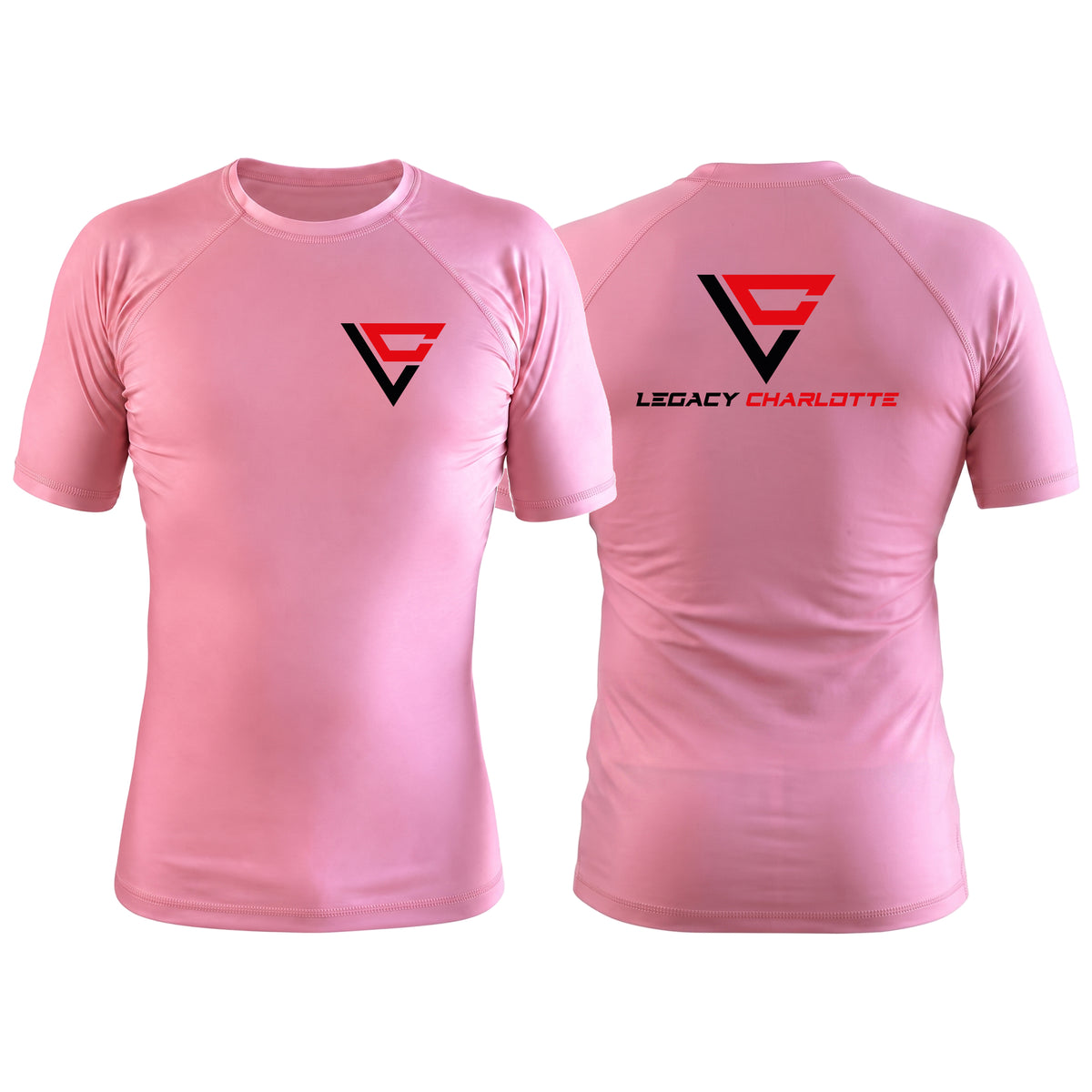 Legacy Martial Arts & Fitness Pink Custom Rash Guards Short Sleeve #8033 B