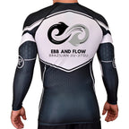 Ebb and Flow BJJ Academy Rash Guards Black/White #8034 A