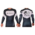 Ebb and Flow BJJ Academy Rash Guards Black/White #8034 A