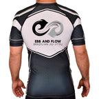 Ebb and Flow BJJ Academy Rash Guards Black/White #8034 A