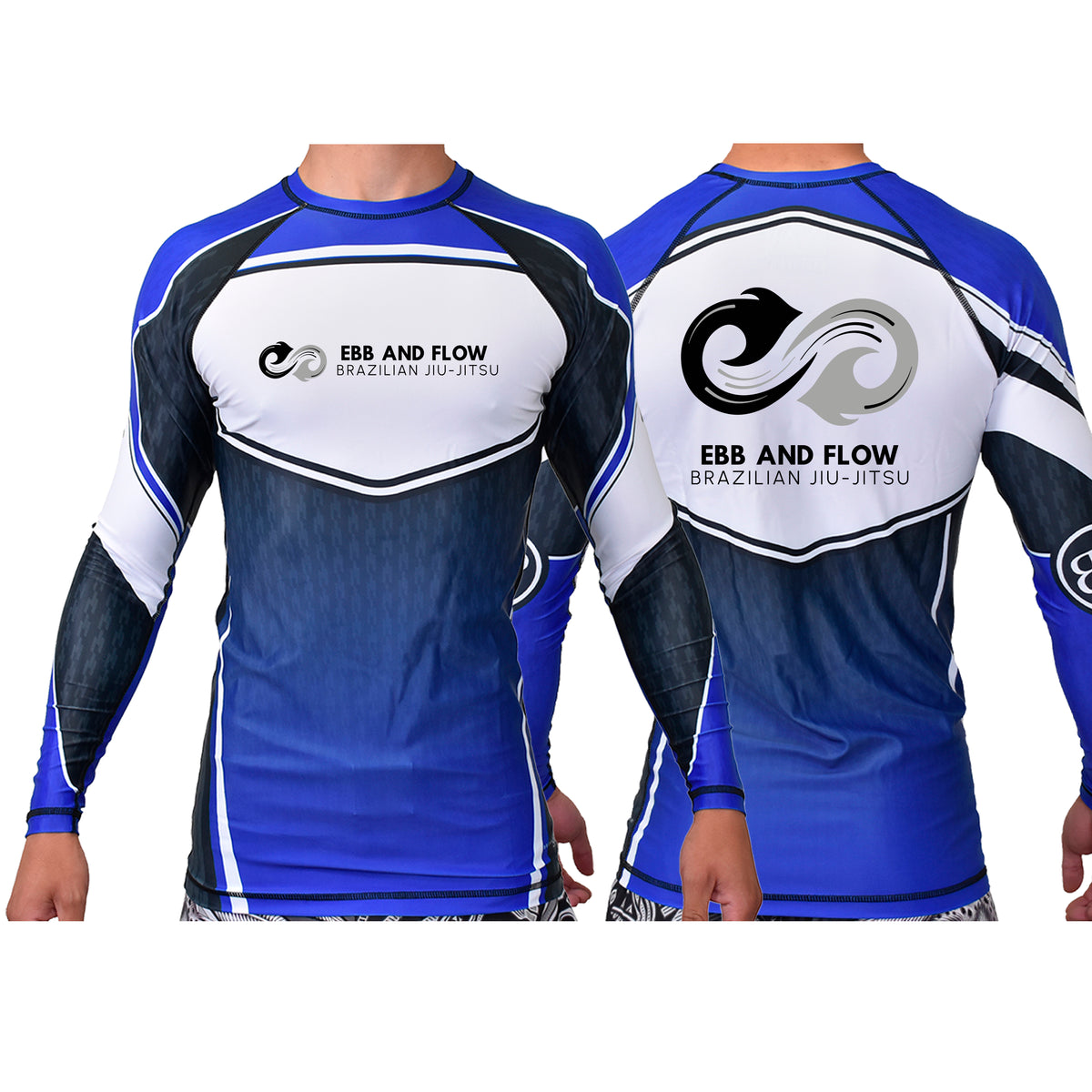 Ebb and Flow BJJ Academy Ranked Long Sleeve Rash Guards #8034 A