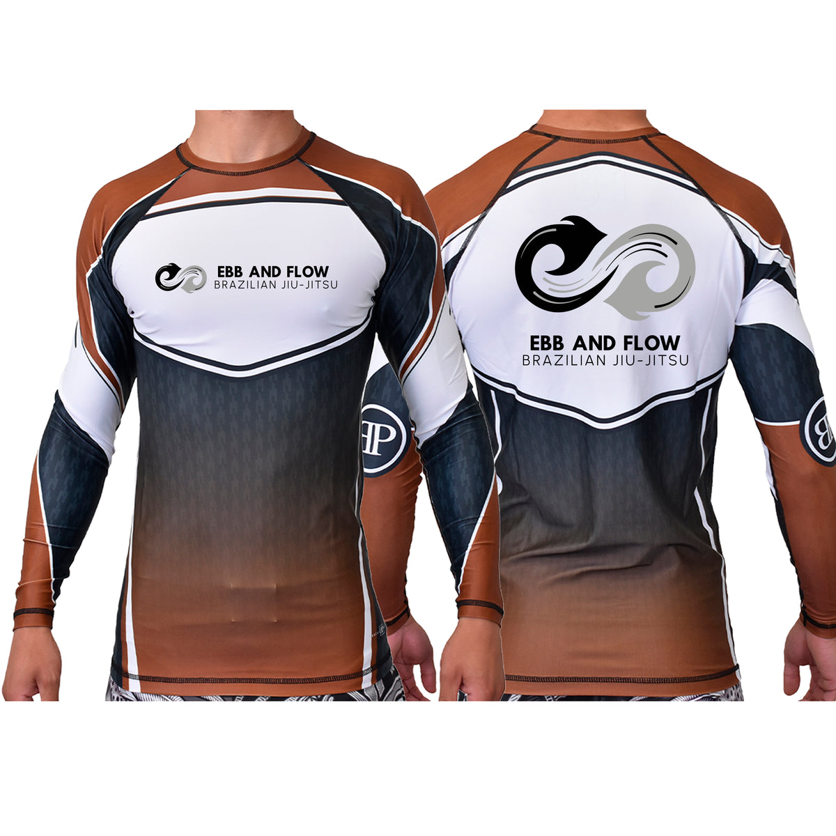Ebb and Flow BJJ Academy Ranked Long Sleeve Rash Guards #8034 A