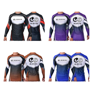 Ebb and Flow BJJ Academy Ranked Long Sleeve Rash Guards #8034 A