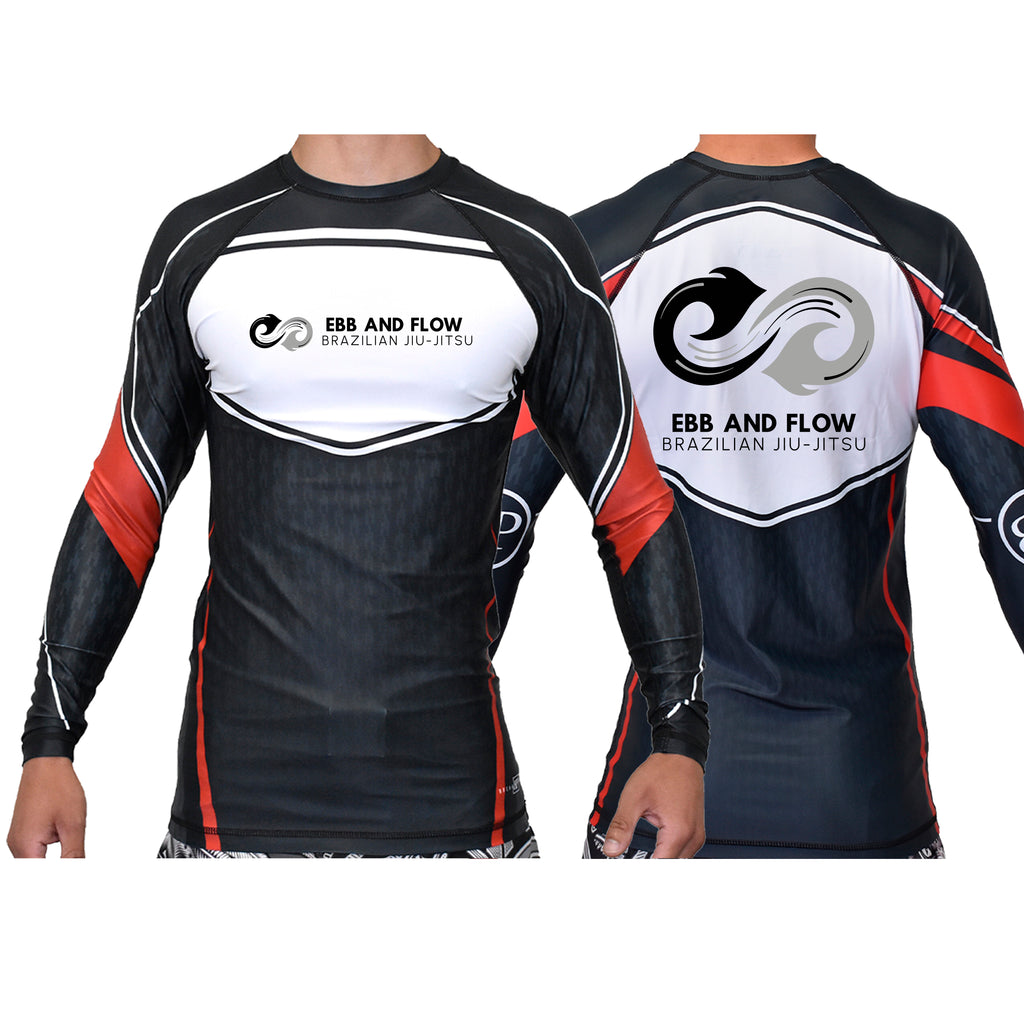 Ebb and Flow BJJ Academy Ranked Long Sleeve Rash Guards #8034 A
