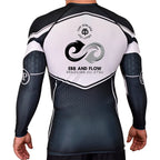 Ebb and Flow BJJ Academy Rash Guards Black/White #8034 C
