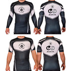Ebb and Flow BJJ Academy Rash Guards Black/White #8034 C