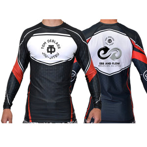 Ebb and Flow BJJ Academy Ranked Long Sleeve Rash Guards #8034 C